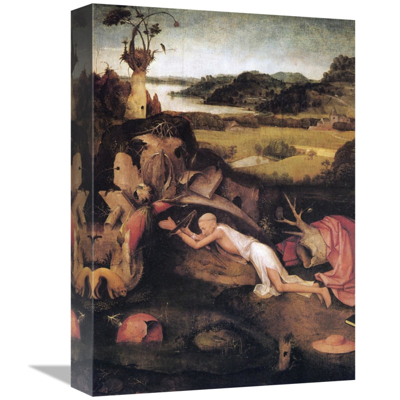 St Jerome At Prayer by Hieronymus Bosch - Wrapped Canvas Print, 16" H x 11" W x 1.5" D