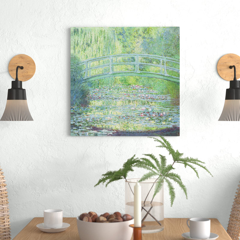 The Waterlily Pond With The Japanese Bridge, 1899 by Claude Monet - Painting on Canvas, 30.48 cm H x 30.48 cm W