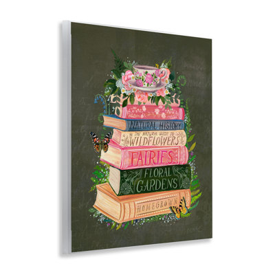 Plaque murale de livre floral fée, design par Glad You Here Co.