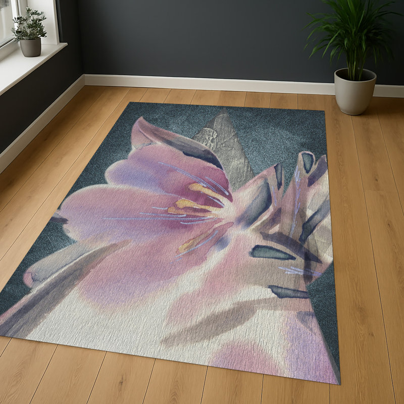 Floral Area Rug, Rectangle 140 x 200 cm