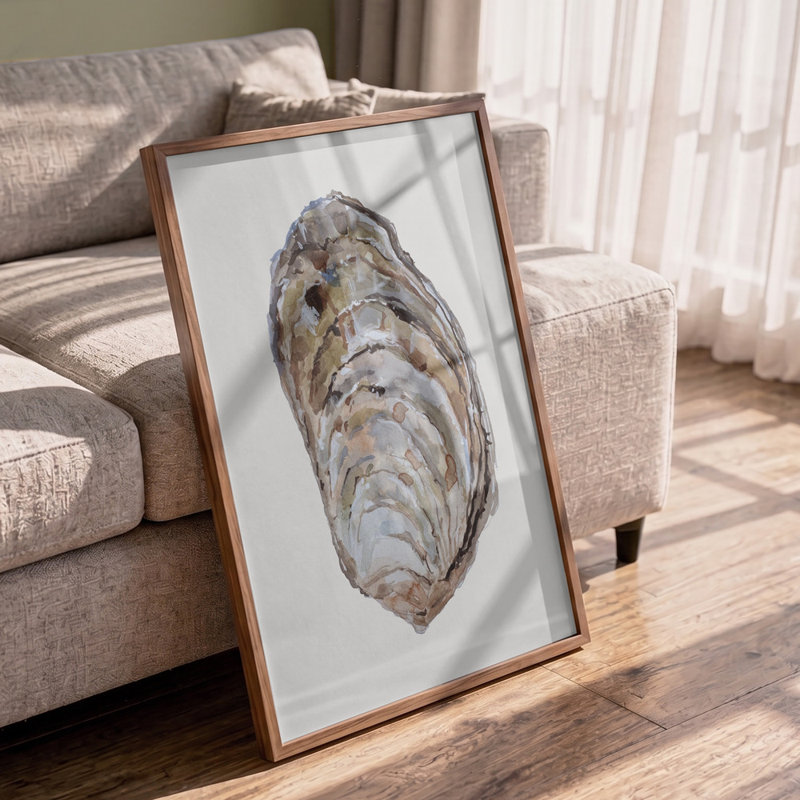 Oyster's Elegance by Treechild — Still Life Wall Art, 16 × 24, Framed Canvas, White