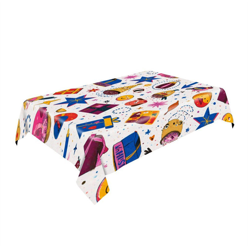 Whimsical Party Icon Tablecloth for Dining, 60 x 86 inches, Rectangle