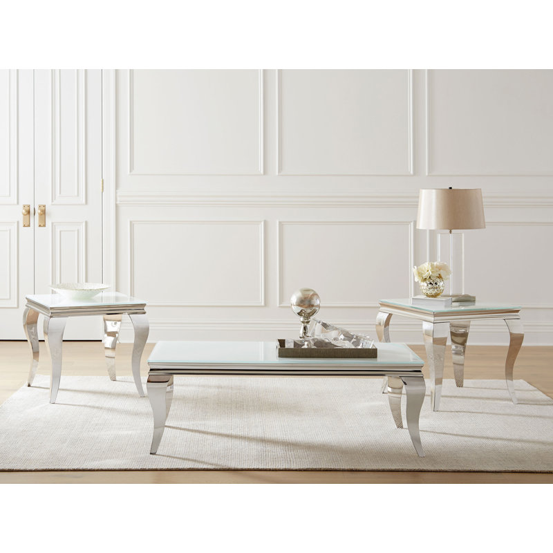 Carone Square End Table, White