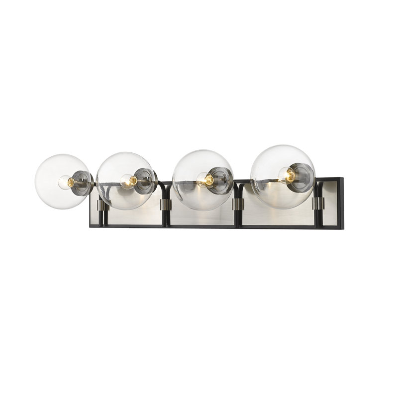 Éclairage pour meuble-lavabo 4 lumières Sabbattus, Nickel brossé, Transparent