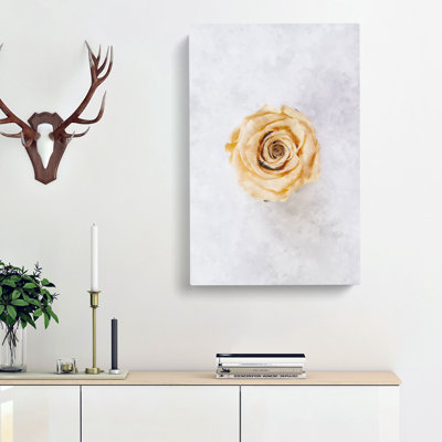 Pale Yellow Rose - Wrapped Canvas