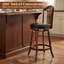Ensemble de 4 tabourets de bar pivotants à hauteur de comptoir de 25 po avec dossiers, structure en bois brun-92886685-92886686