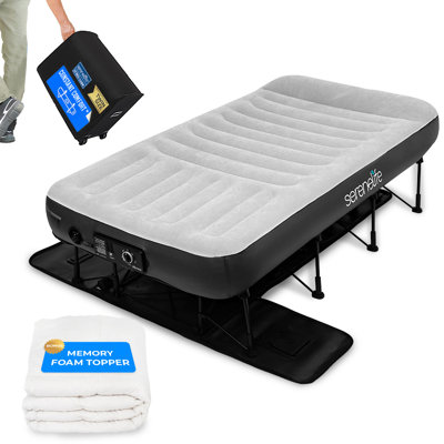 Serenelife Luxe Series EZ Bed - Air Mattress With Frame, Memory Foam Cover, Auto-Inflate Pump by SereneLife