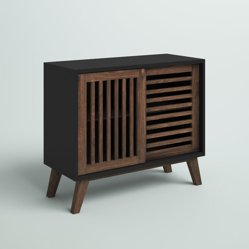 Mcquillen Accent Cabinet, Black/Dark Brown