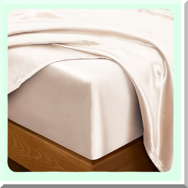 Champagne SilkDream Queen Bedding Set - Ultra Soft Luxury Sheets Bundle with 5 Pieces: Fitted Sheet, Flat Sheet, 3 Pillowcases - Breathable & Silky Smooth