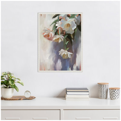 Dangle Thumb Pastel Flower Bouquet by Mary Sparrow Framed Canvas Wall Art Print