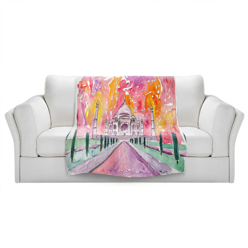  Couverture colorée Taj Mahal, 51 po x 60 po