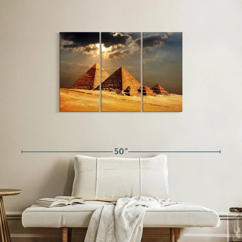 Pyramides d'Adella Gizeh, H 24 po x l 38 po