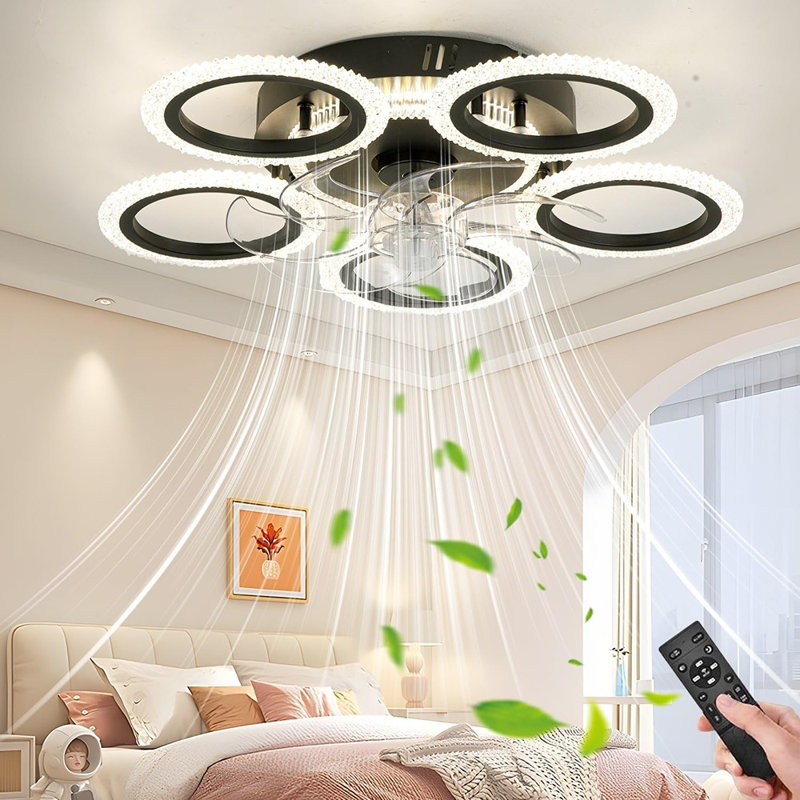Plafonnier intelligent 53CM avec ventilateur et moteur à courant continu 6 vitesses