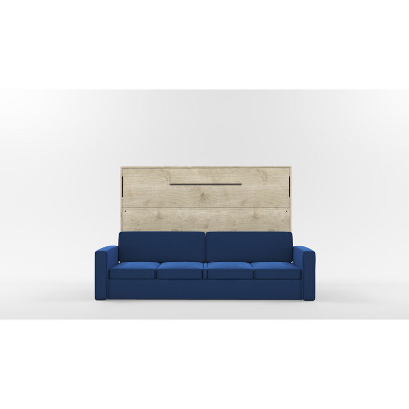 Neidelin Upholstered Bed, Beige/Navy