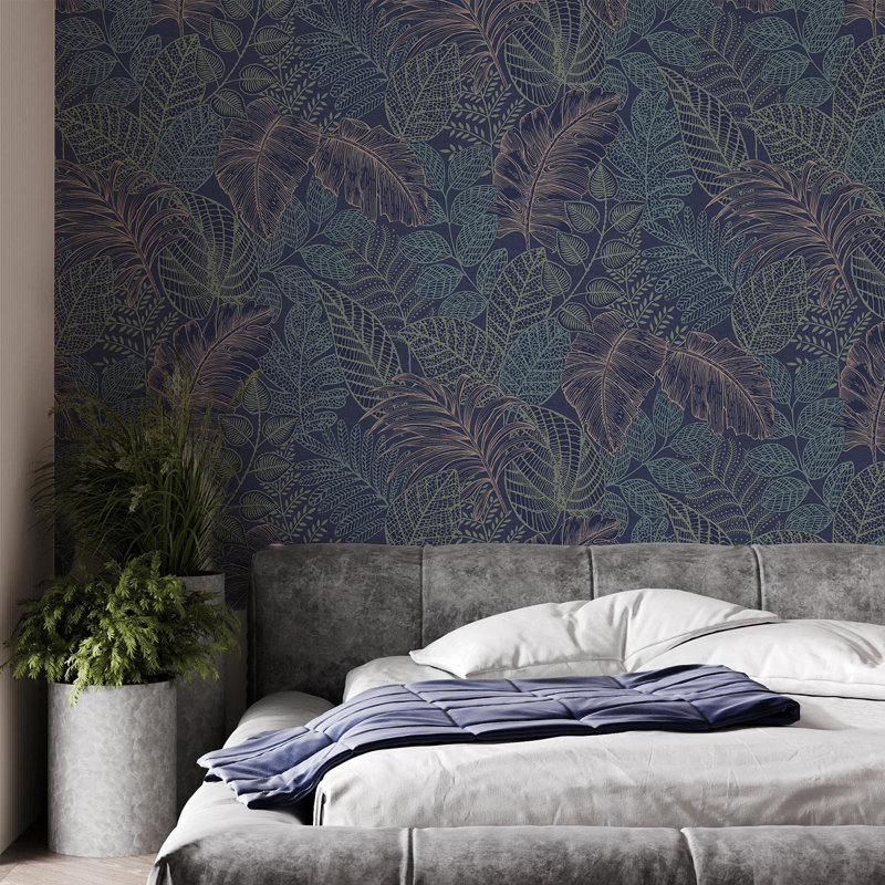 Superfresco Easy Spring 2024 Wallpaper Double Roll, Blue/Copper
