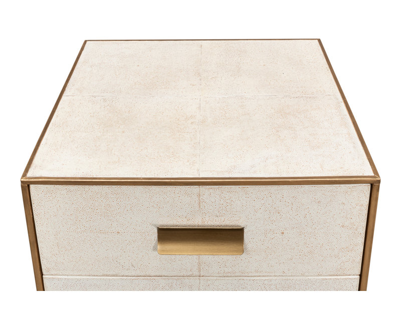 Shagreen 3 - Drawer Solid Wood Nightstand, Osprey White