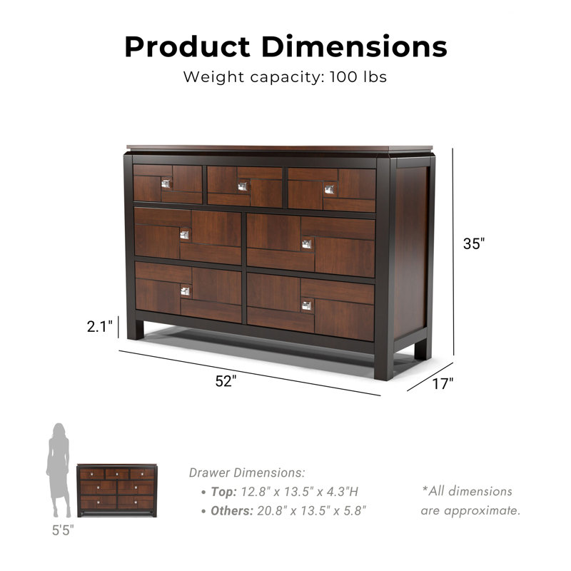 Flanning 52 " W 7 - Drawer Dresser