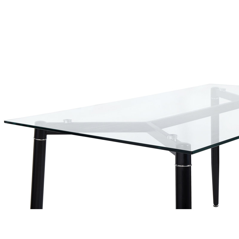Totham Glass Top Metal Base Dining Table