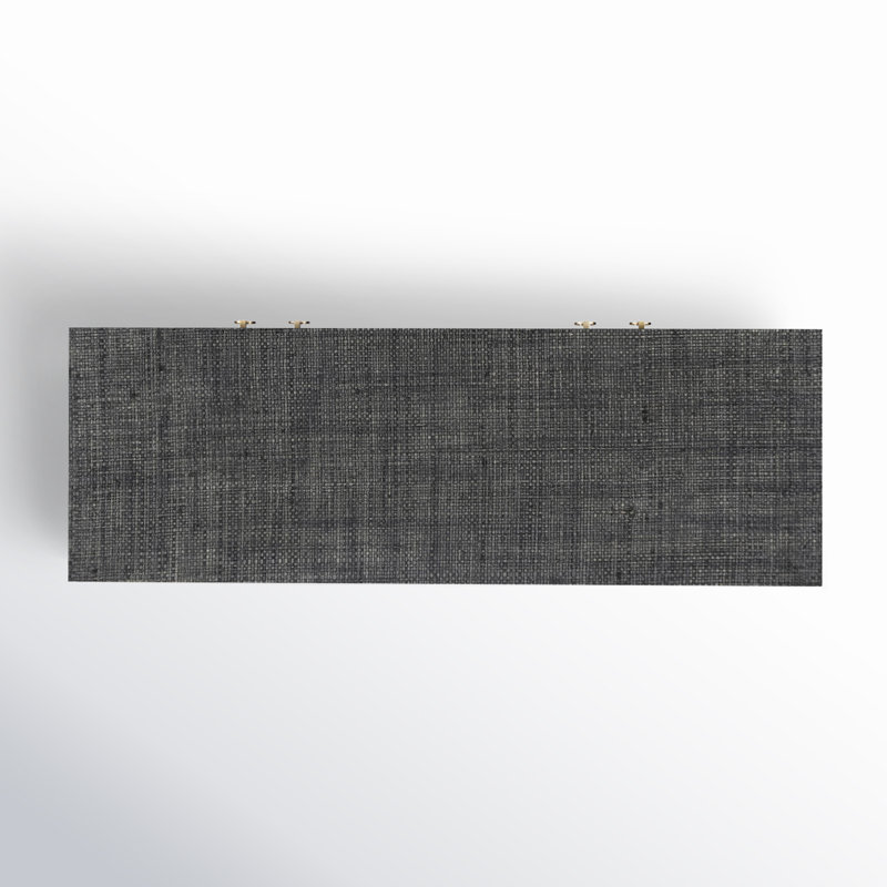 Bar Harbor Raffia 4 Door 70" Sideboard, Charcoal Gray