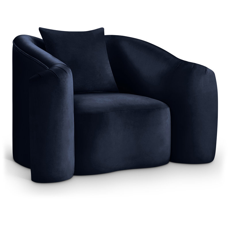 Chaise en velours Soyini, Velours bleu marine