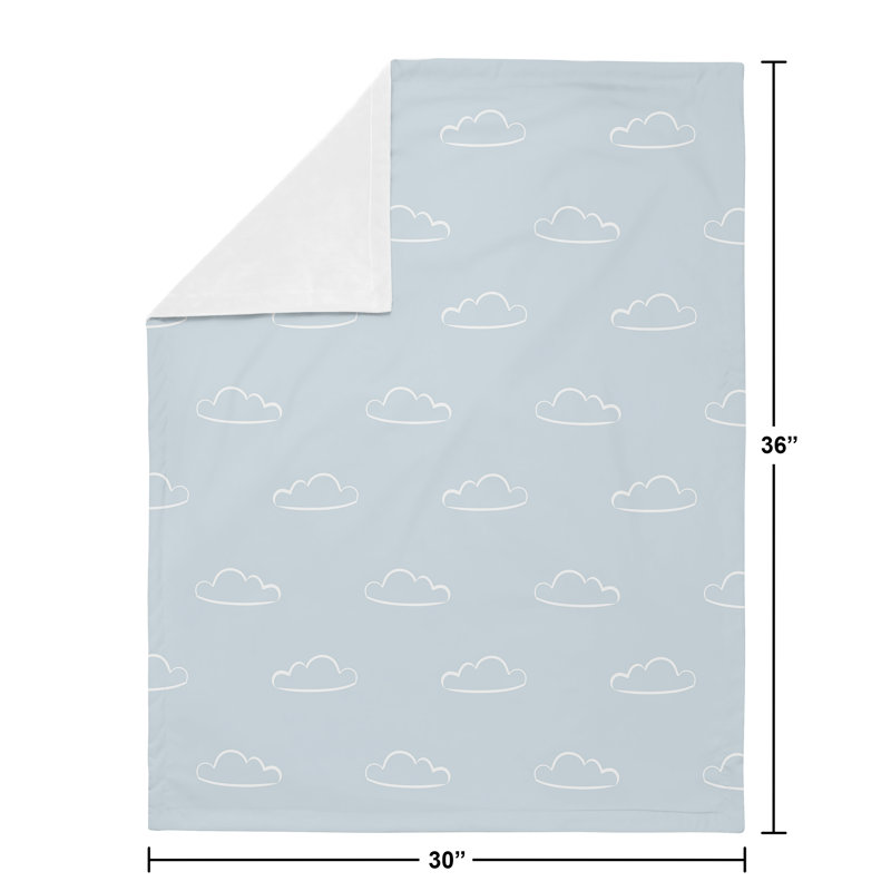 Couverture pour bébé rouge et bleue en polyester
