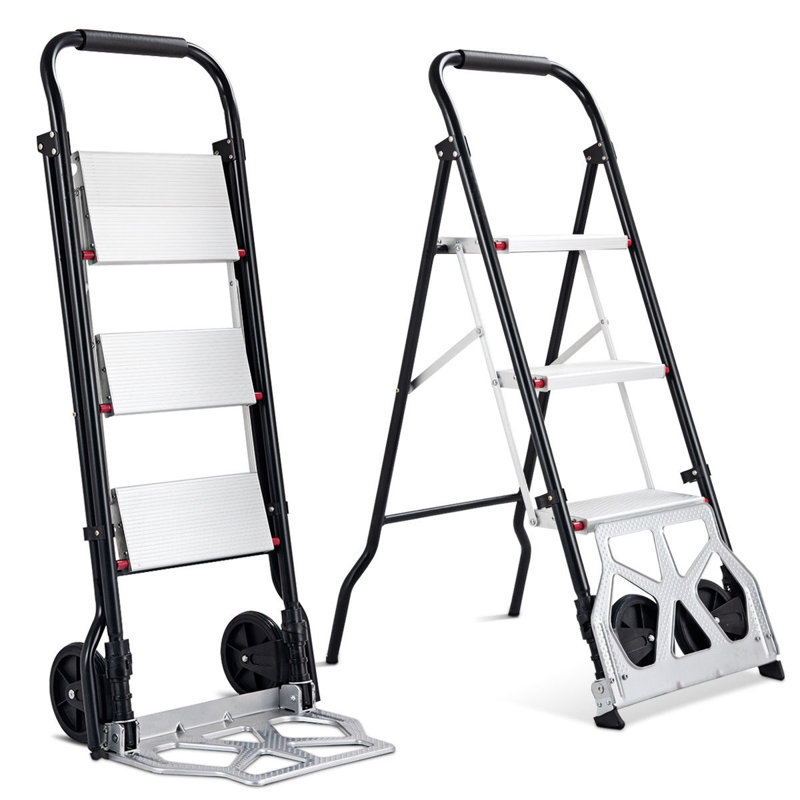 3 - Step Steel Folding Multi-Position Ladder