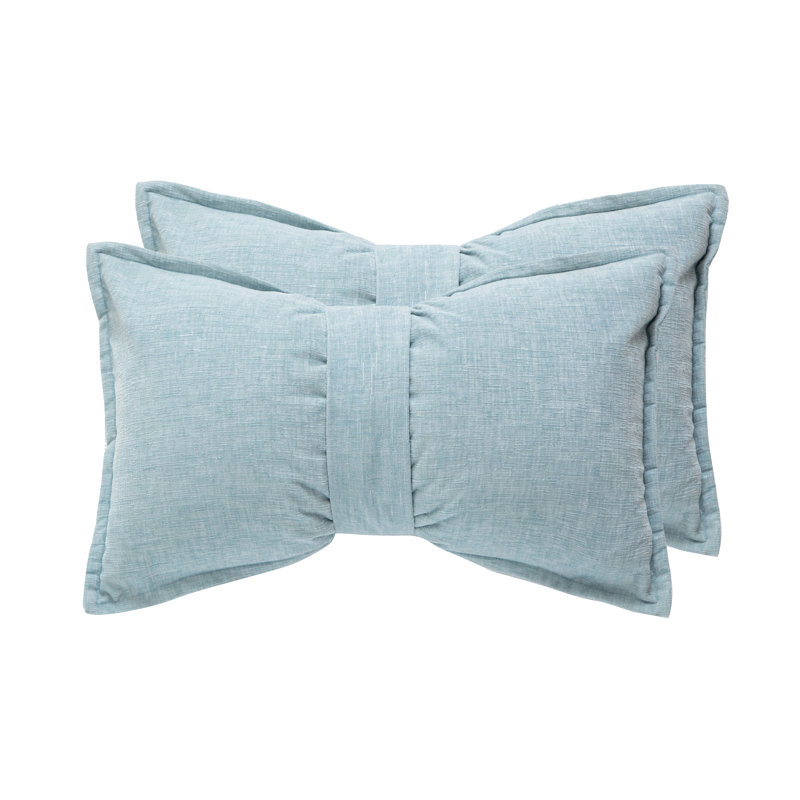 SEATTLE SOLID Reversible Throw Pillow, Feather, Sea Blue