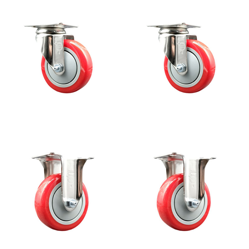 Polyurethane Casters, Red