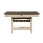 Ensemble de table de salle à manger à finition antique blanc avec 6 tiroirs et chaises d'appoint-948347705