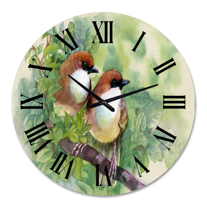 Birds Of Spring - Traditional Wall Clock, 29" H x 29" W x 1" D