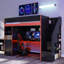 Lit mezzanine Croton Gaming avec bureau, rangement et lumières DEL