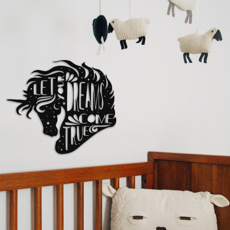 Décoration murale en métal Unicorn Dreams