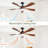 52 Inch Indoor Ceiling Fan With 3 Color Dimmable 5 ABS Blades Remote Control Reversible DC Motor Black With Led Light