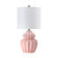 Lampe de table en céramique striée 18,5 po avec abat-jour tambour-1664796064