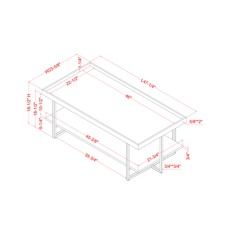 Baden Single Coffee Table, Antique White
