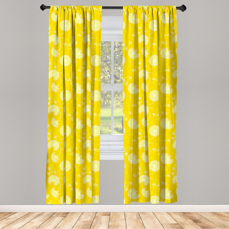 Floral Semi-Sheer Rod Pocket Curtain Panels, 28" x 84"