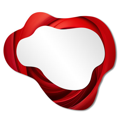 Modern Cloud Wall Mirror – Red Perpetual Pulse Vortex I, Metal Print