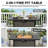 Abdullah 5-Person Modern Aluminum Patio Furniture Set with Fire Pit Table, 3-Seat Sofa & 2 Swivel Chairs with Gray Cushions-146292110