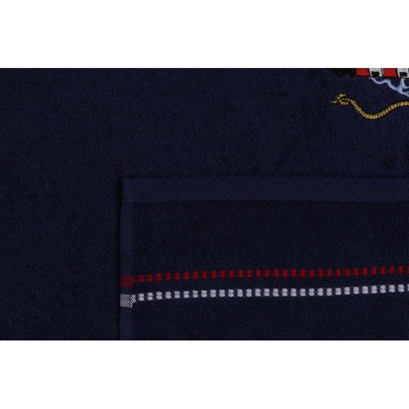 Ensemble de 2 serviettes 100% coton Metcalf, Bleu foncé