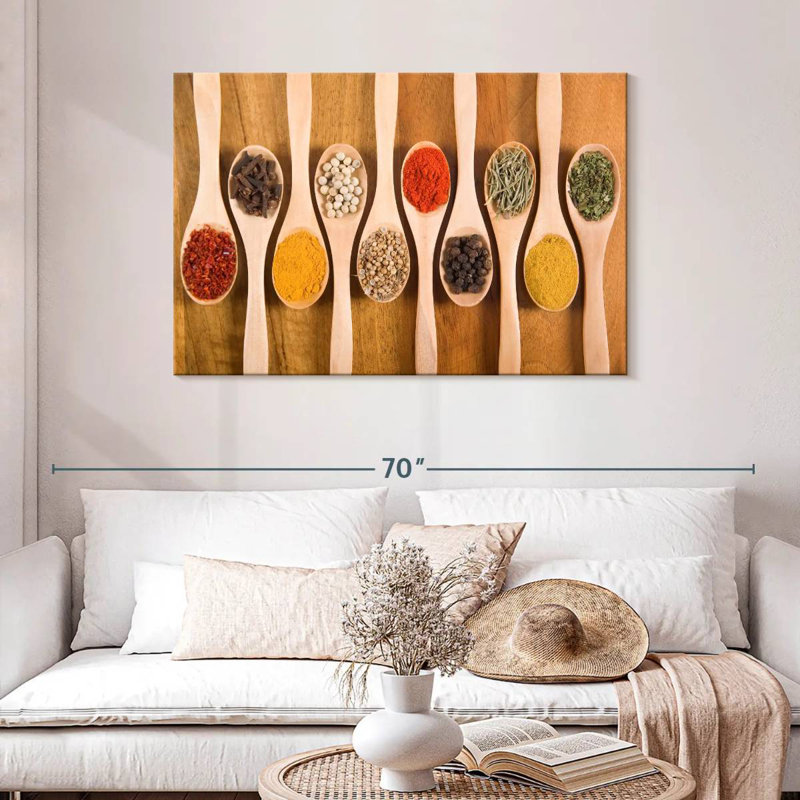 Yarlin Wooden Spoons And Spices, 30" H x 45" W