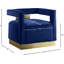Fauteuil demi-tonneau en velours Jocoby-1170383044