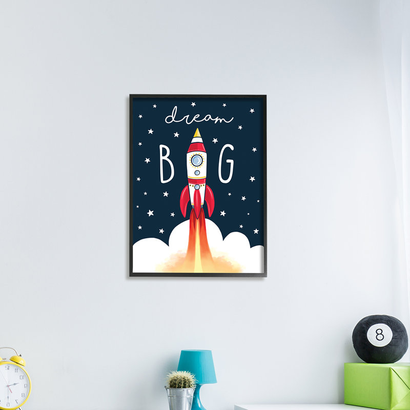 «Dream Big» - impression, H 30 po x l 24 po x 1,5 po, Giclée encadrée noir minuit