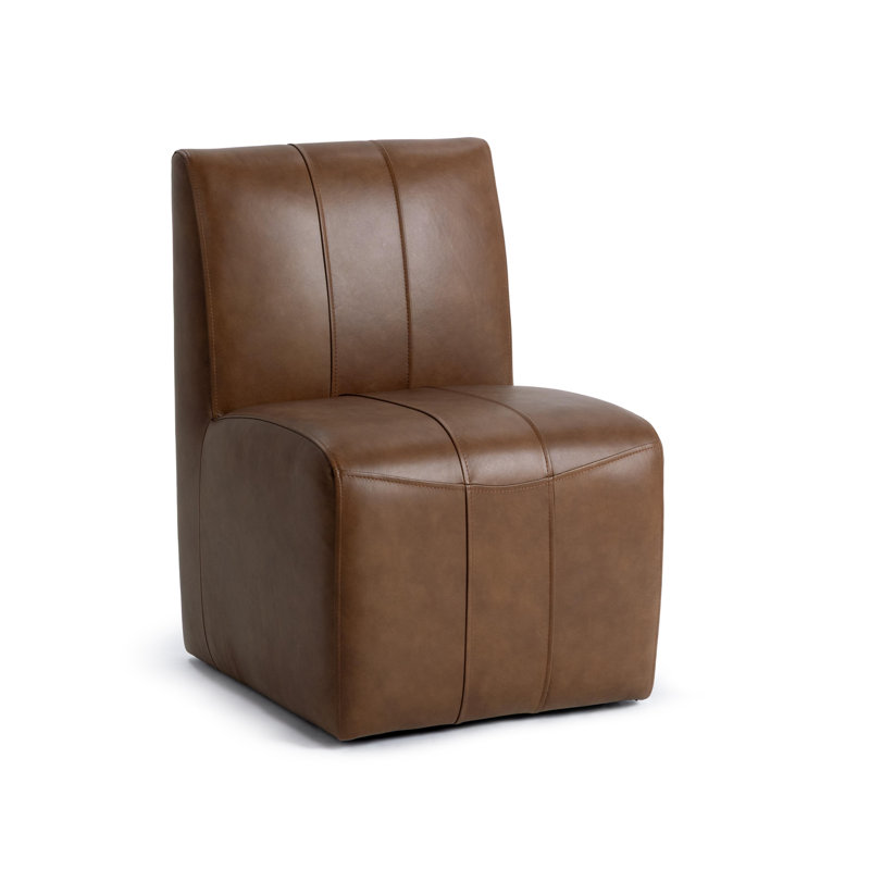 Chaise en cuir Carsen, Cacao riche