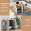 Buendia Kitchen Trolley with 3 Drawers and Storage Cupboards, Foldable Worktop-1588145307