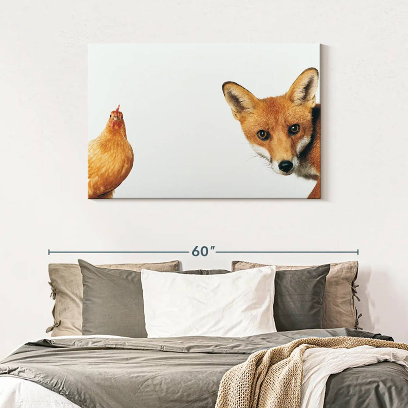 Brampt Chicken And Fox, 30" H x 45" W