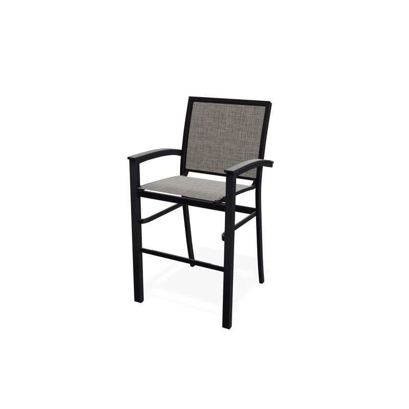Chaise de café empilable en aluminium Bazza, Noir, Tempête