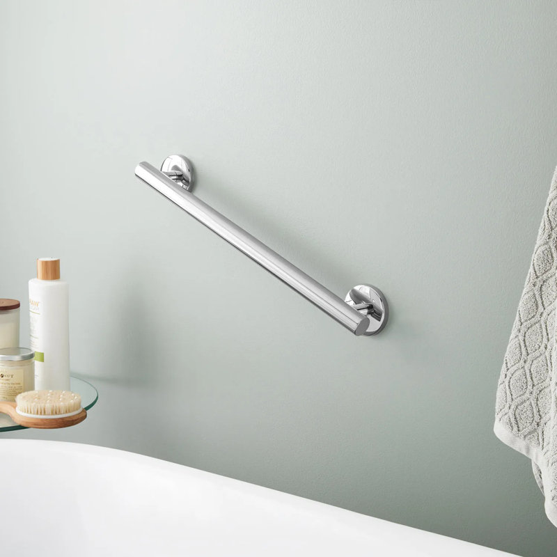 Barre d'appui contemporaine Signature Hardware, Chrome poli, L 20,75 po