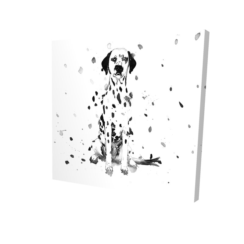 Décoration de chambre à coucher minimaliste, toile blanche - chien dalmatien