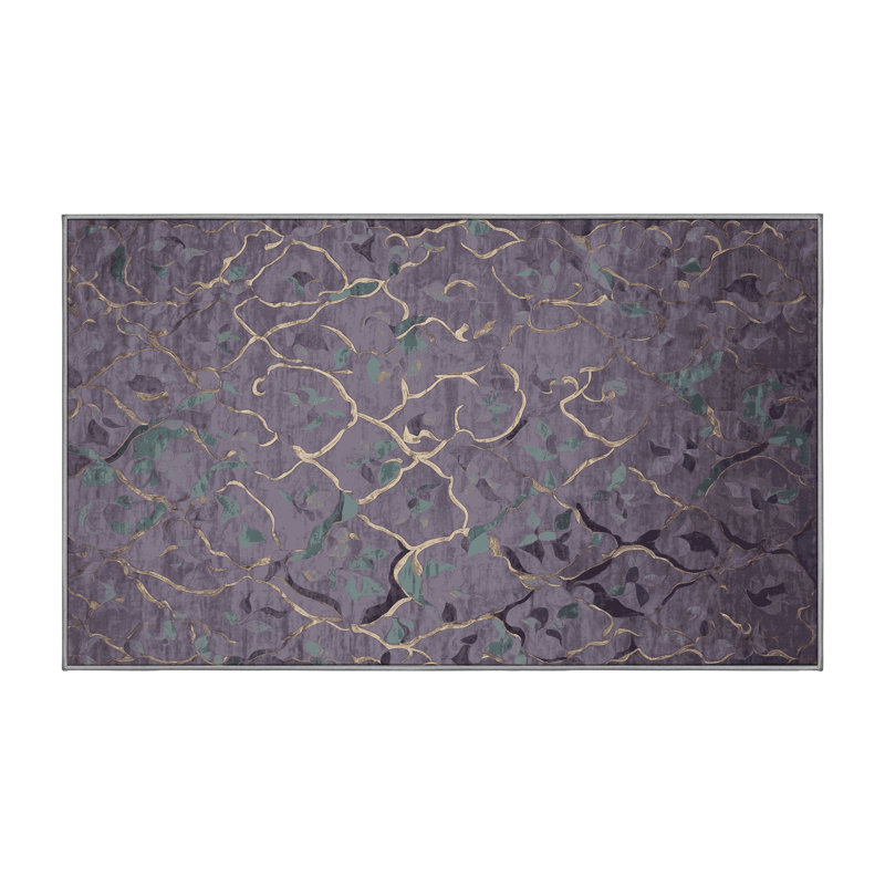 Tapis rose lavable à la machine, Rectangle 5 pi x 7 pi