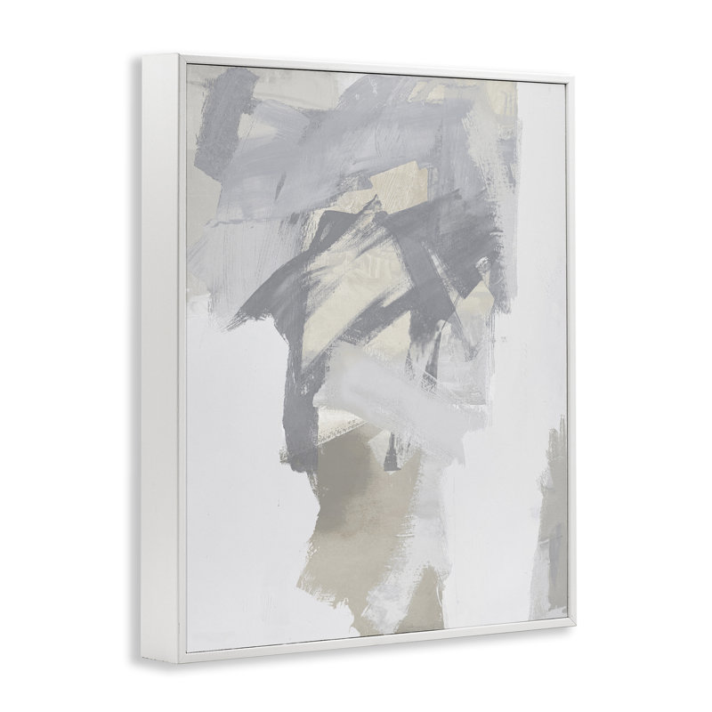 Giclée encadrée, élégante et contemporaine, par Rachel Springer, H 20 po x l 16 po, Giclée encadrée blanc bord de mer